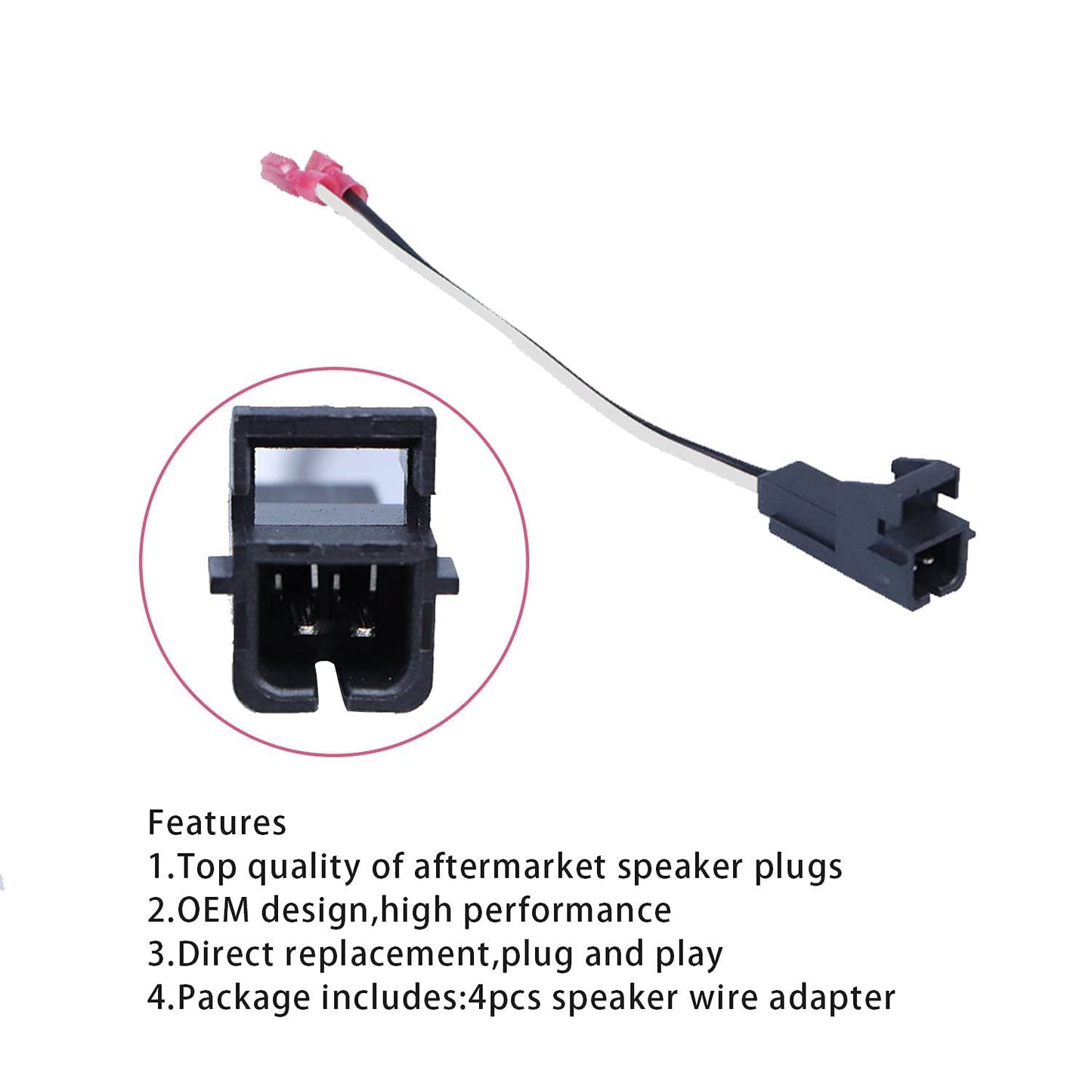 4 Pack Speaker Harness Replacement for GM Motors Buick Front Rear Door Speaker Wiring Harness Adapter 72-4568 - Door Speaker Replacement