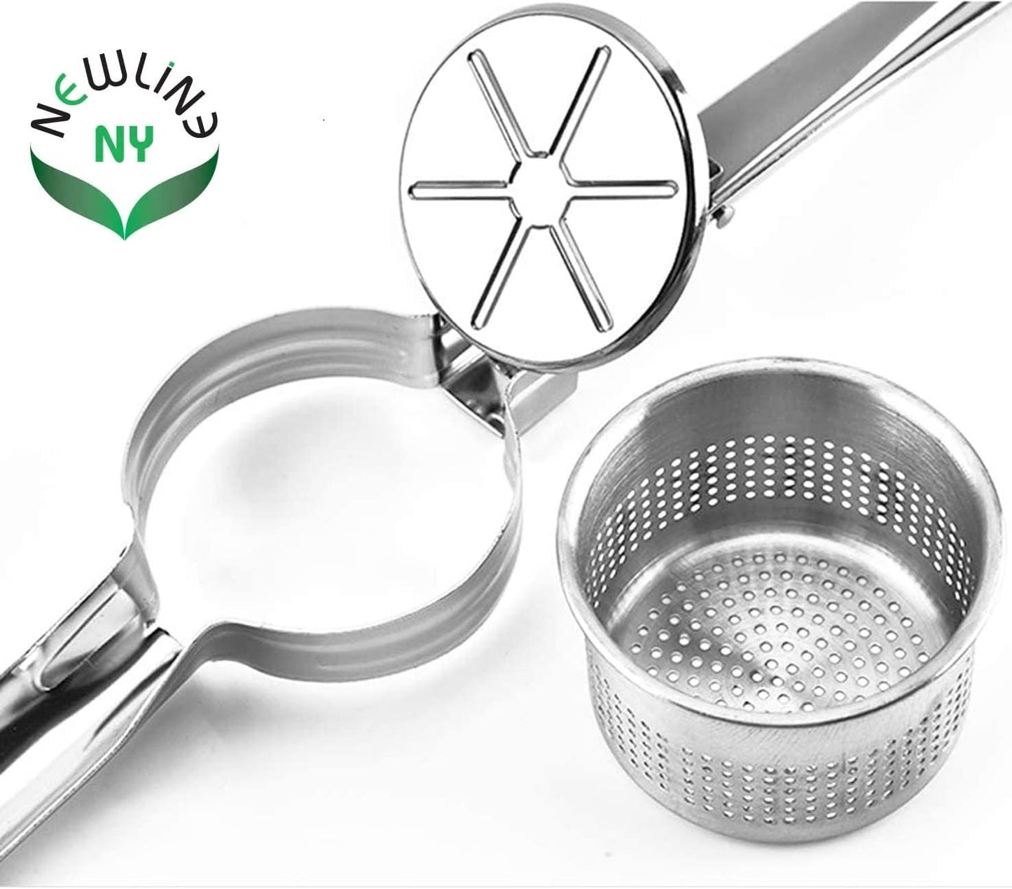 NEWLINE NY Stainless Steel Potato Presser Masher Ricer, Commercial Grade Tool to Press Mash Fruit or Food