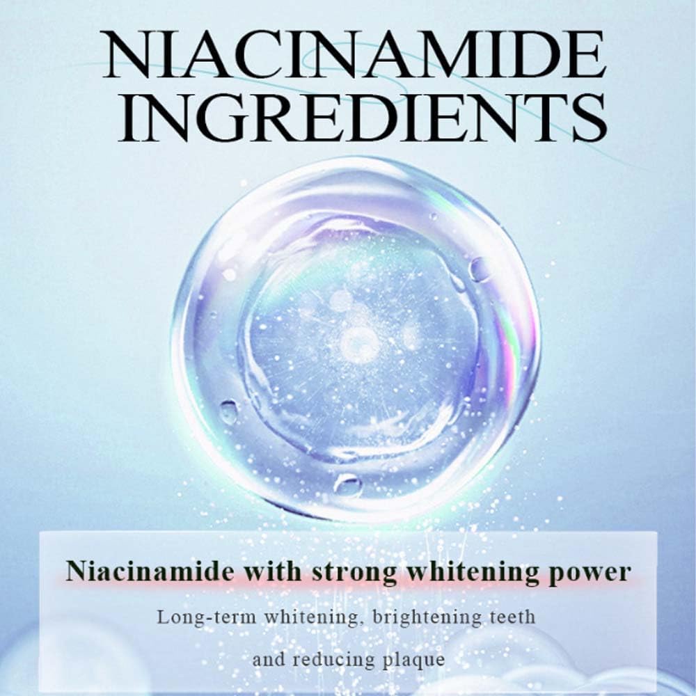 Accsart Radiant Whitening Toothpaste (with Whitening Strips), Body Accel Niacinamide Whitening Toothpaste Suitable for Sensitive Tea - Adults, Children Oral Care, 3.5 oz (100g) (1 Pack)