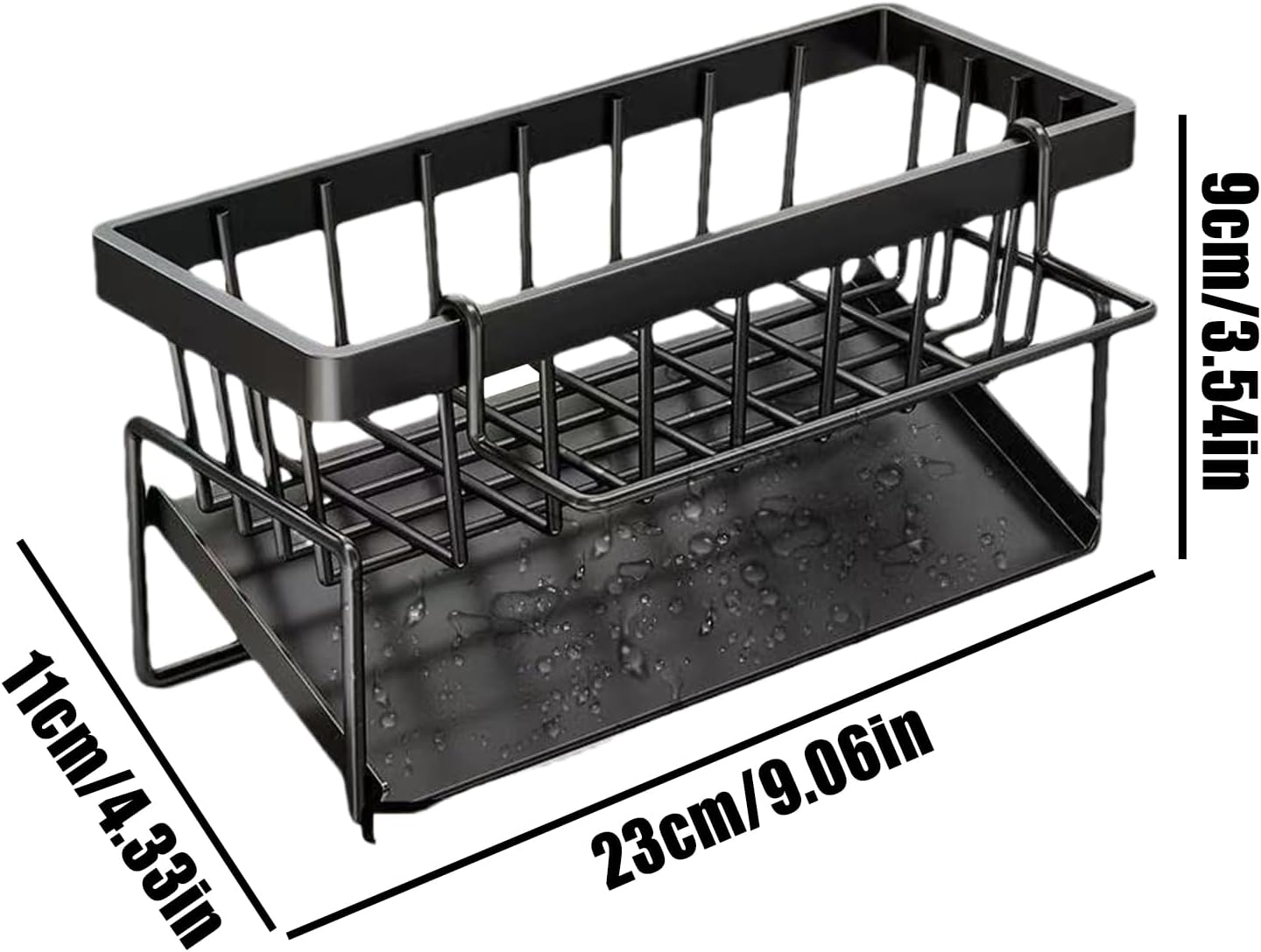 Sink Storage, Sponge Holder, Rust Resistant Easy Installation Modern Aesthetic Durable Vertical, Kitchen Storage for Towel, Soap, Scrubbers, Brushes, 9.06x3.54x4.33inches