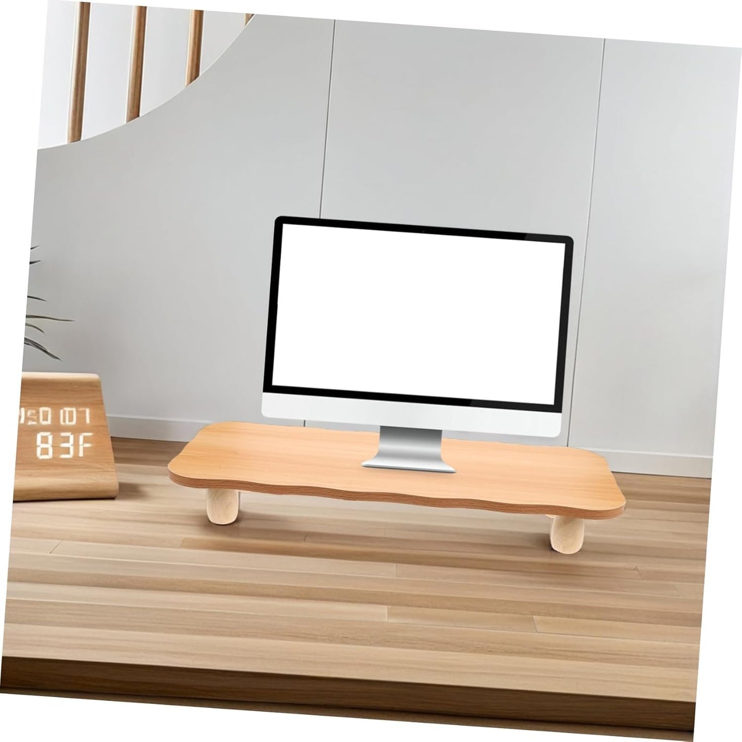 BELLIFFY Computer Monitor Stand Riser Wooden Desk Shelf Organizer with Storage for Enhanced Workspace Organization Reduces Eye Strain Strong and Stable Design for