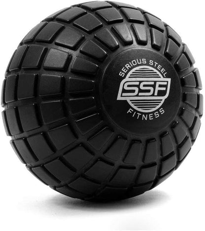 Serious Steel Fitness 5" Foam Massage Ball - Deep Tissue Muscle Knot Release Tool - Back, Legs, Shoulders, and More (5" Inch Black Massage Ball)