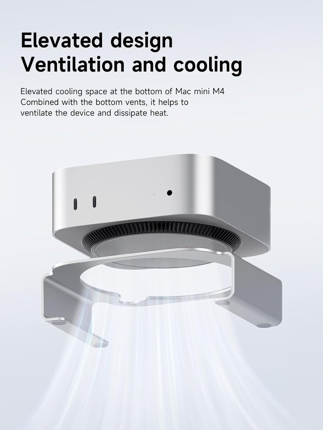 Hagibis Mac Mini M4 Stand - Aluminum Alloy Mount for Mac Mini M4/Pro 2024, Ventilation Heat Dissipation Cooling Desktop Holder Accessories (MMS03)