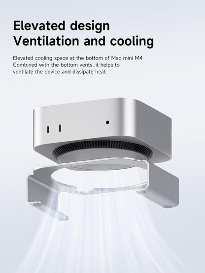Hagibis Mac Mini M4 Stand - Aluminum Alloy Mount for Mac Mini M4/Pro 2024, Ventilation Heat Dissipation Cooling Desktop Holder Accessories (MMS03)