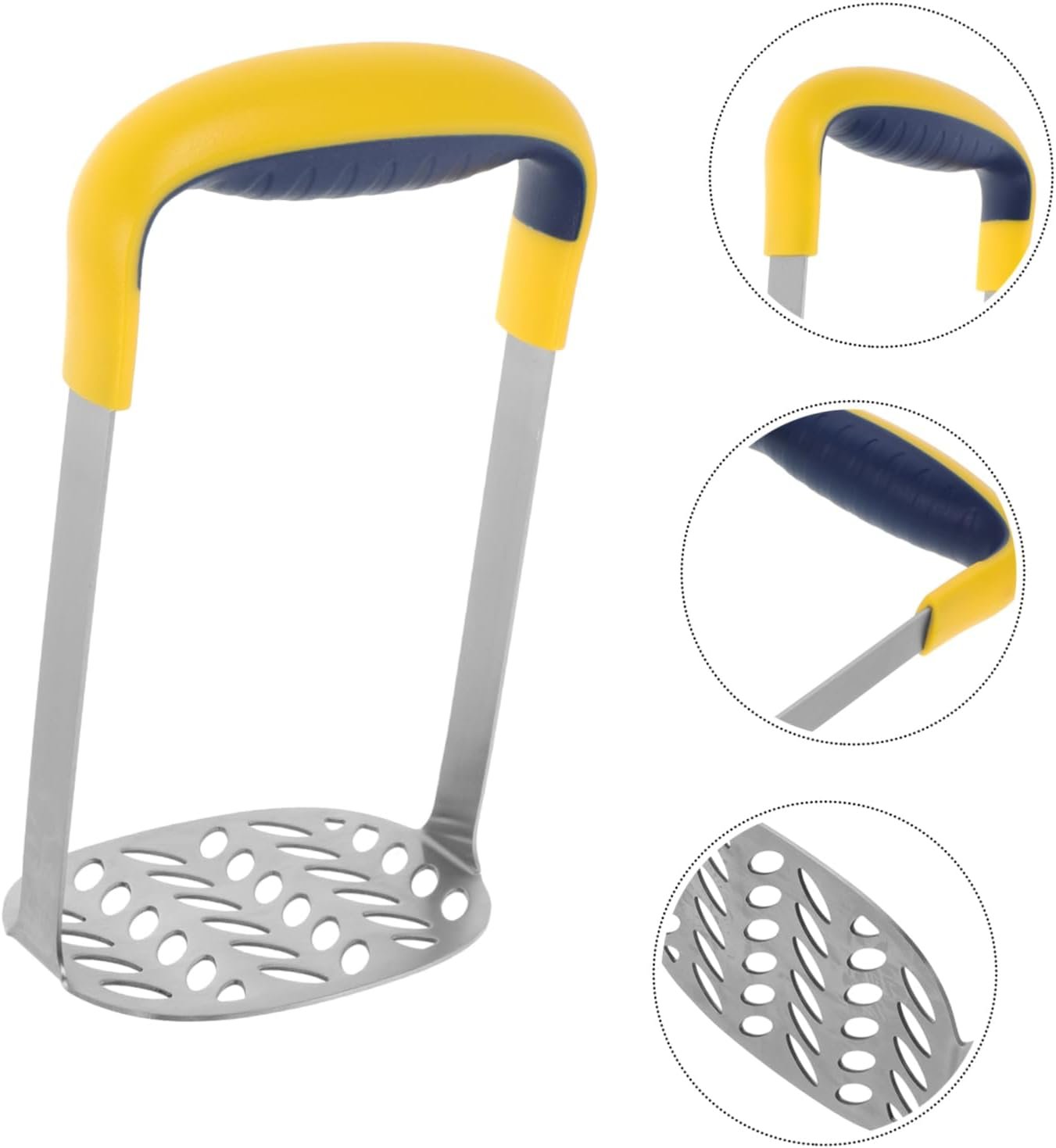 CHICAMPERA Handheld Potato Ricer Heavy Duty Stainless Steel Masher for Effortless Mashing of Potatoes Pumpkins Fruits Kitchen Tool for Healthy Foods and Prep