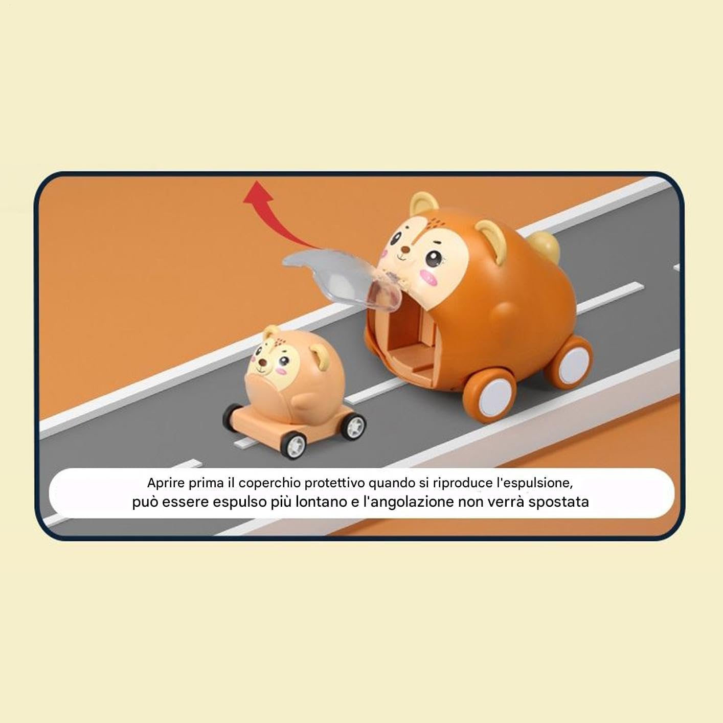 Generico Friction Powered Toys, Baby Animal Racing Car, 5.71 Inches Adorable Animal, Press and Go Toddler Vehicle for Sensory Play, Party Activities, 1-2 Years Old, Birthday Gift