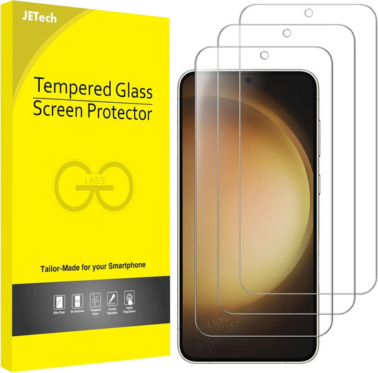 JETech Screen Protector for Samsung Galaxy S23 5G 6.1-Inch, Tempered Glass Film, Fingerprint ID Compatible, HD Clear, 3-Pack