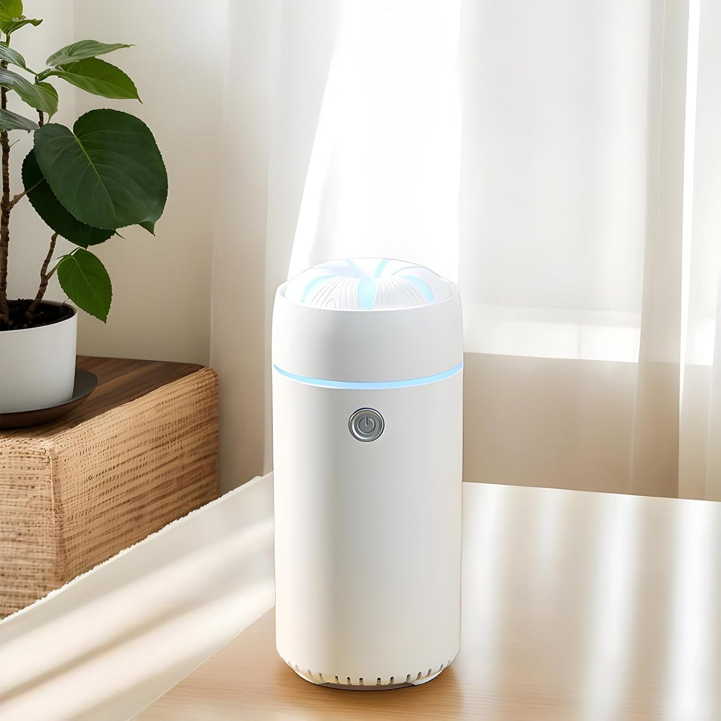Qkbuza Car Aromatherapy Humidifier,Portable Mist Humidifier Air Freshener - Air Purifier Ultrasonic Travel Auto Freshener with 7 Lights for Workplace Home