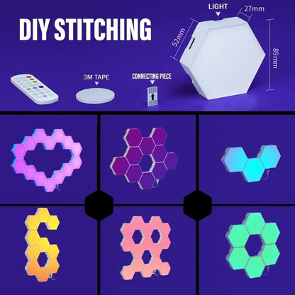 UanTii Smart Hexagonal Lamp,Bluetooth RGBIC LED Panel Light Smart Night Light Gaming Light with Bluetooth App Control (6)