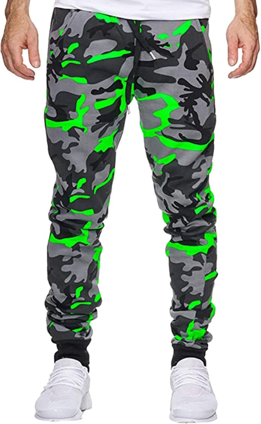 Tech Pant Pantaloni Fitness Casual Shot Uomo Sport Camouflage Jogging Stampa Pantaloni Uomo Pantaloni Running Pant, Verde, M