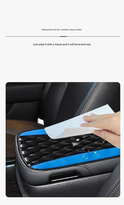 Car Center Console Cushion Pad, Universal Leather Waterproof Armrest Seat Box Cover, Comfortable Auto Armrest Cover Protector, Car Interior Decor Accessories for Most Vehicles (Pink, 32 * 19cm)