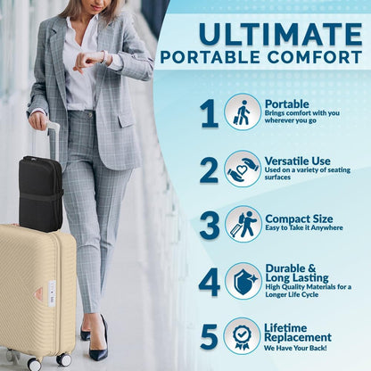 Ergo-Gel Travel Seat Cushion – Portable Airplane Seat Cushion – Gel Grid Design for Ultimate Seating Comfort – Foldable Cushions for Airplane Seats, Camping, Bleachers, Flights, Commute