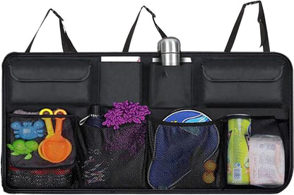 Car Trunk Organizer,Car Grocery Organizer Trunk Carrier - Multi Pocket, Heavy Duty Waterproof Cargo Bag with 9 Storage Compartments for Interior Accessories