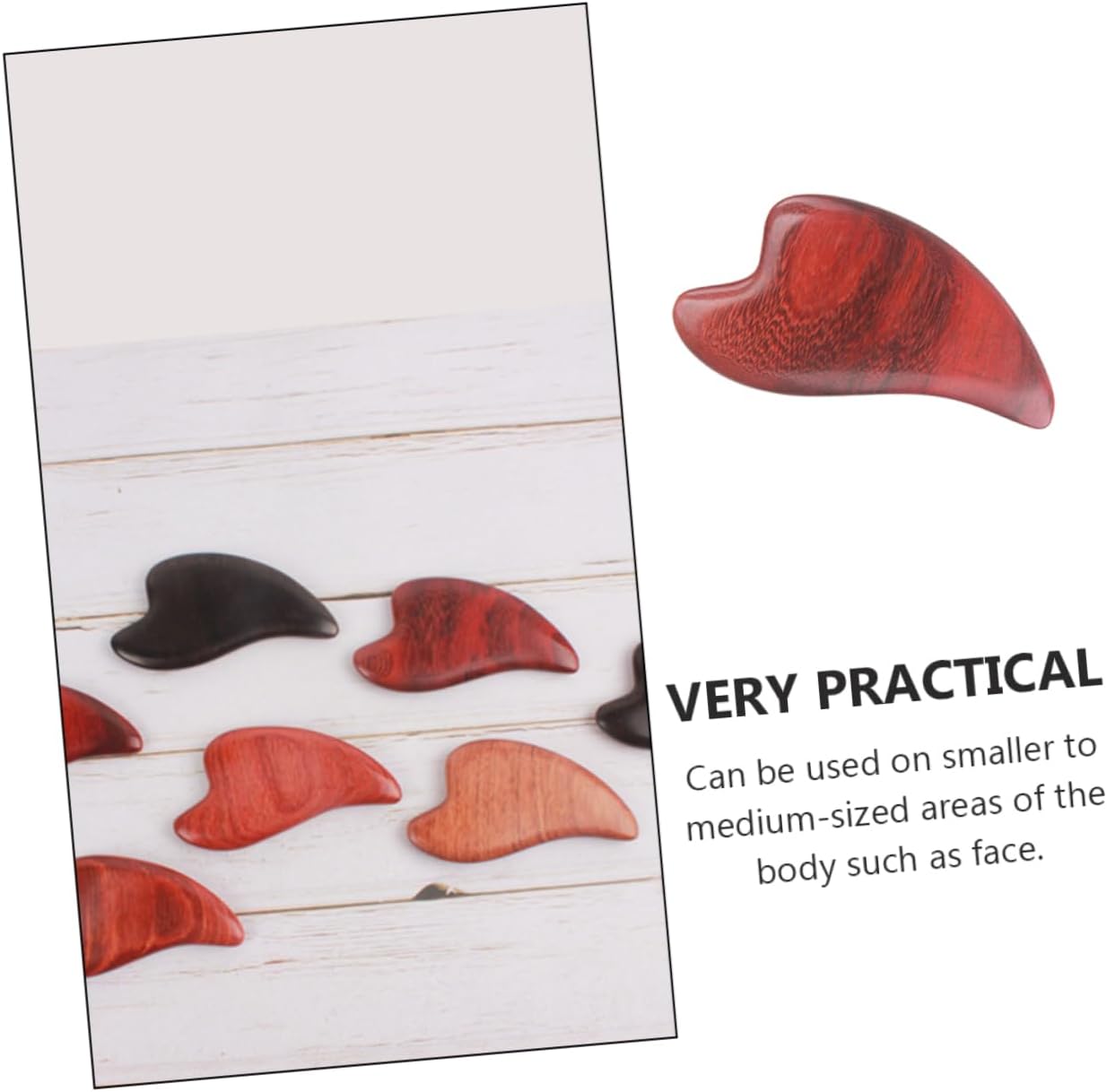 Baluue 3 pcs Wooden Scraping Plate Massaging Tool for Facial Use Ergonomic Design Smooth Texture for Safe