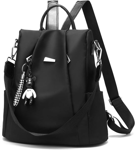 Dafape Women Backpack Purse, Fashion Daypack Shoulder Bag Crossbody Bag for Travel Work Business Outdoor Camping Cycling Ladies Men Lightweight (Black)