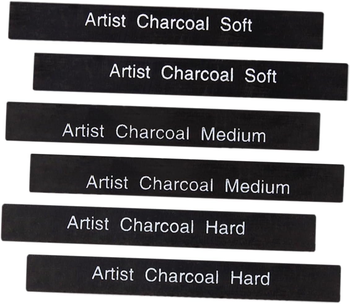 HAPINARY 6pcs Charcoal Pastel Briquettes Willow Vine Charcoal Pencil Artist Pencils Erasers Fire Stick Carbon