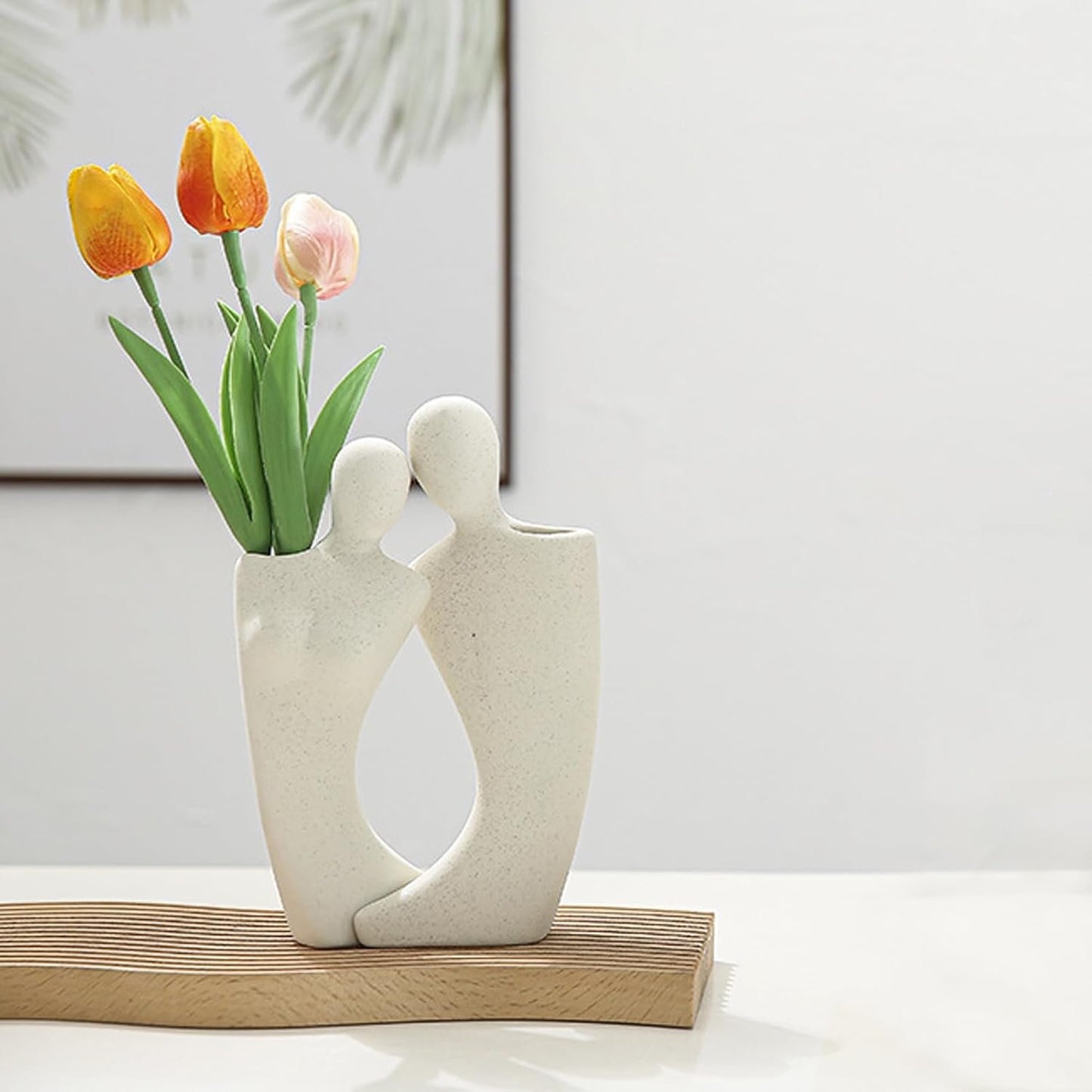 Couple Hugging Vase Sculpture Ceramic Ornaments, Home Decorations, Modern Body Vases for Grass Pampas Flower Tulip, Modern Indoor Decorative Vases, Home Decor