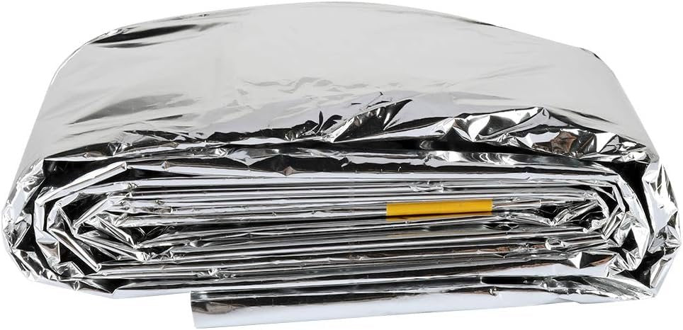 Kudoo Emergency Sleeping Bag, Silver, PET, Emergency Blanket, Ultra-thin Insulation, Small (80.71" x 37.4"), Camping, Hiking, Emergency Use