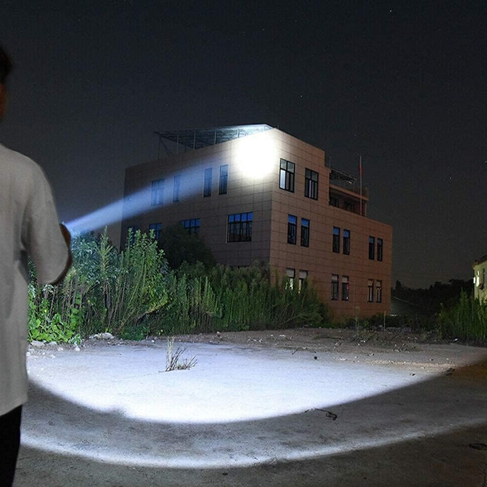 Super Bright Spotlight, Rechargeable Searchlight Handheld LED Flashlight, 135000 Lumens 6000mah Led Torch with Side Light High Power Waterproof Flashlight for Emergency Hiking Camping Hunting