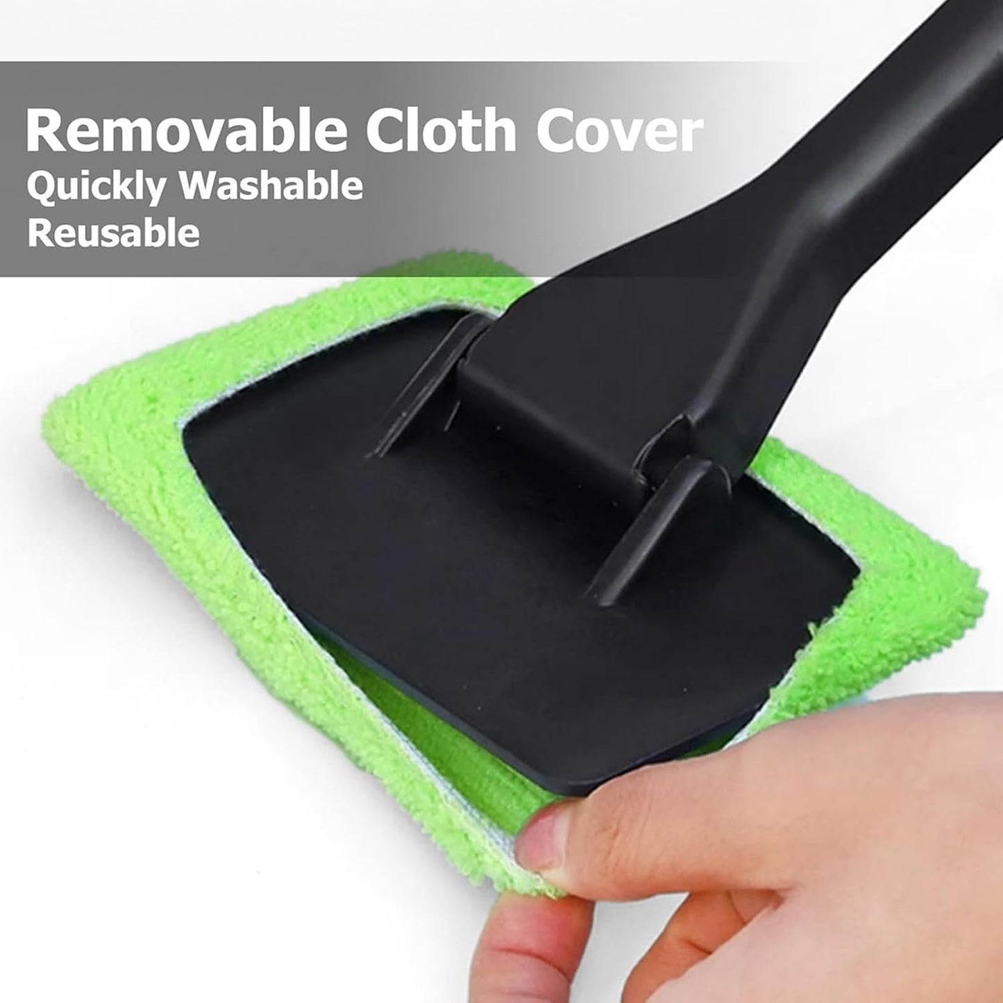 Windshield Cleaning Tool, Detachable Microfiber Brush, Vehicle Detailing Supplies, Dust Removal Accessory, Multi Surfaces Cleaner for Trucks, SUVs, Minivans