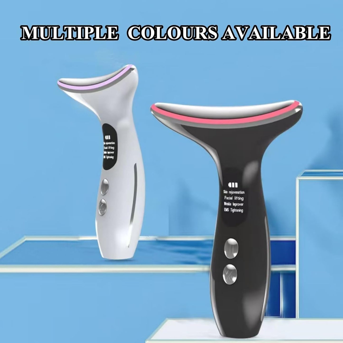 Face Massager for Neck Face, 3 Intensities Face Lifting Device, 4 Modes Face Firming Device for Neck Face, Portable Neck Face Beauty Device for Lifts and Tightens Skin, Firm Smooth, Black