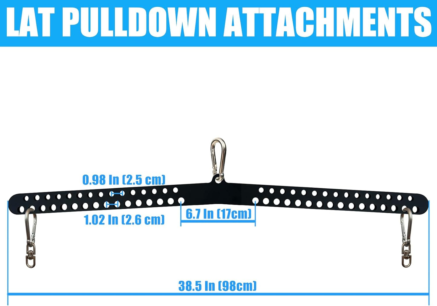 Multi-Grip LAT Pull Down Bar for Home Gym Fitness, Spreader Plate LAT Pulldown Attachments for Pulley System Cable Machine, Double to Single Cable Attachment Exercise Handle