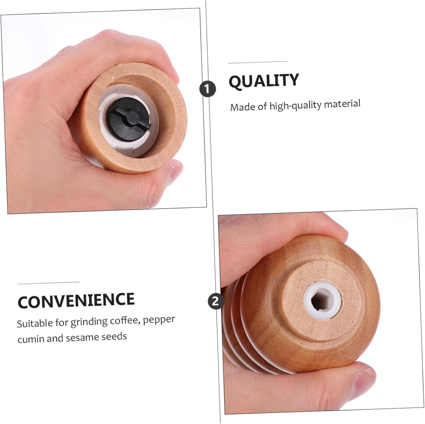 Zerodeko Utensili Manuali Macinapepe Strumento Per Condire Il Bottiglia Di Condimento Utensile Da Cucina Strumento Di Cottura Gadget Da Cucina Filo Abrasore Ricino Frantoio Di Legno