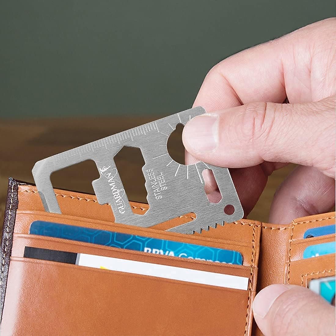 11 in 1 Multi Tool Card Survival Credit Card Tool Fits Perfect in Your Wallet with Knife Blade By Atziloose