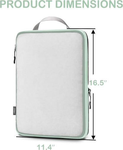 Cipway Suitcase Organizer, Compression Packing Cubes, Mesh Design, Space Saving Travel Bags Set Vacuum Bags Travel Clothes for Backpacks or Hand Luggage (Sage Green, 2 Pieces)