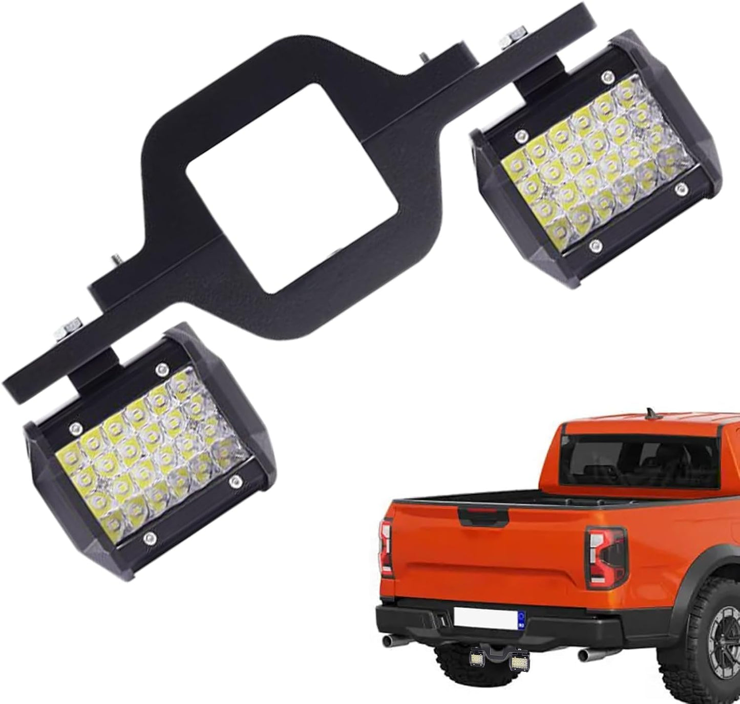 Led Light Pods, Tailgate Strip, 285mm/1.22inches Waterproof Spotlight, Reverse Lighting Feature, Towing Hitch Brackets Included, 1 Set Red White, Pickup Truck Boat Accessory