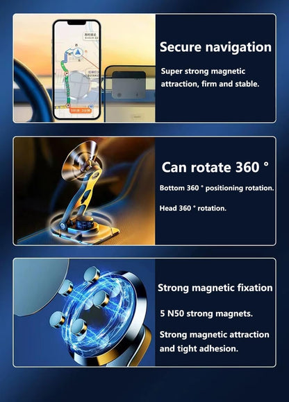 JXBCGAL Car Phone Holder, Magnetic Mobile Phone Holder, 360° Dashboard Phone Holder Compatible with Smartphones Like iPhone