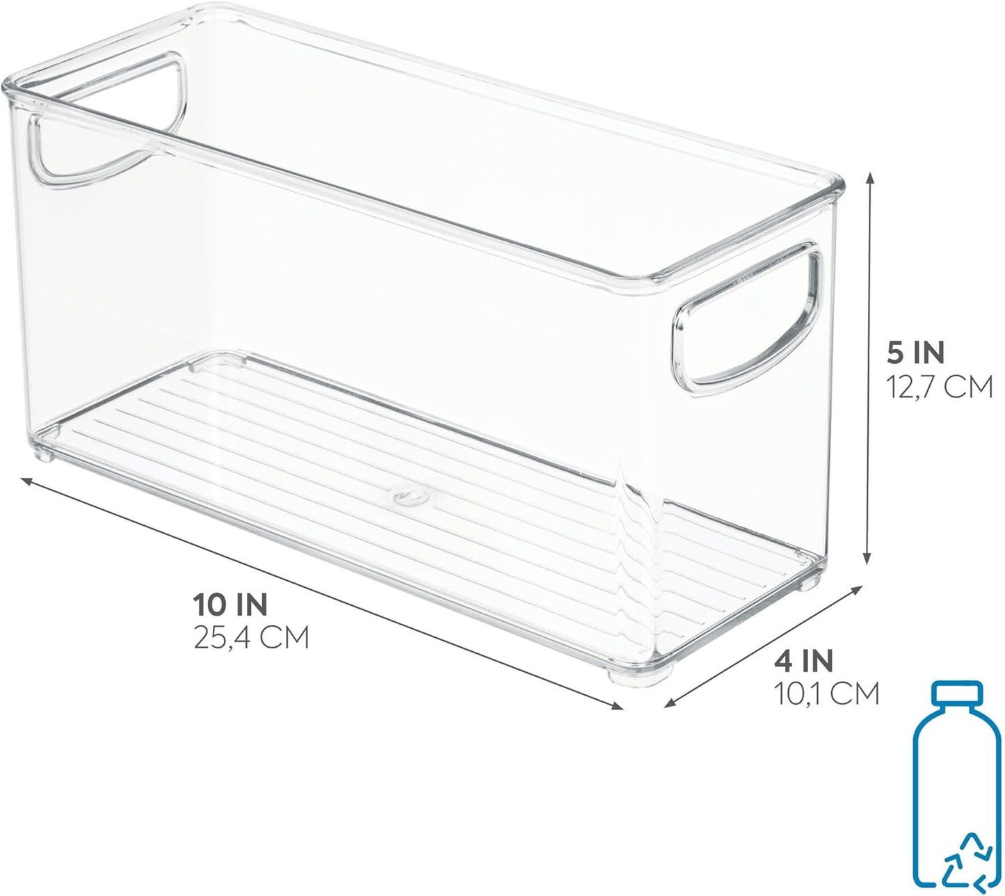 InterDesign Cabinet/Kitchen Binz Kitchen Storage Container, Small Plastic Storage Boxes for The Fridge, Freezer or Pantry, Clear