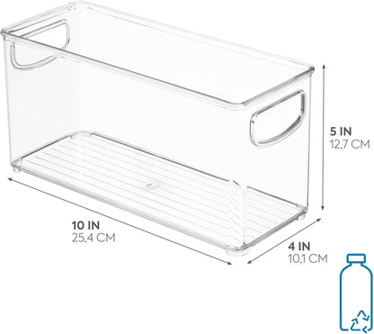 InterDesign Cabinet/Kitchen Binz Kitchen Storage Container, Small Plastic Storage Boxes for The Fridge, Freezer or Pantry, Clear