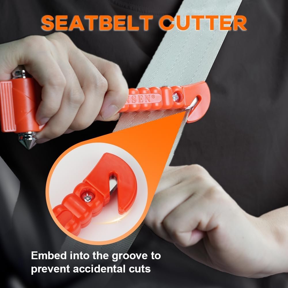10 PCS Car Safety Hammer Emergency Escape Tool Auto Car Window Glass Hammer Breaker and Seat Belt Cutter Escape 2-in-1 for Family Rescue & Auto Emergency Escape Tools