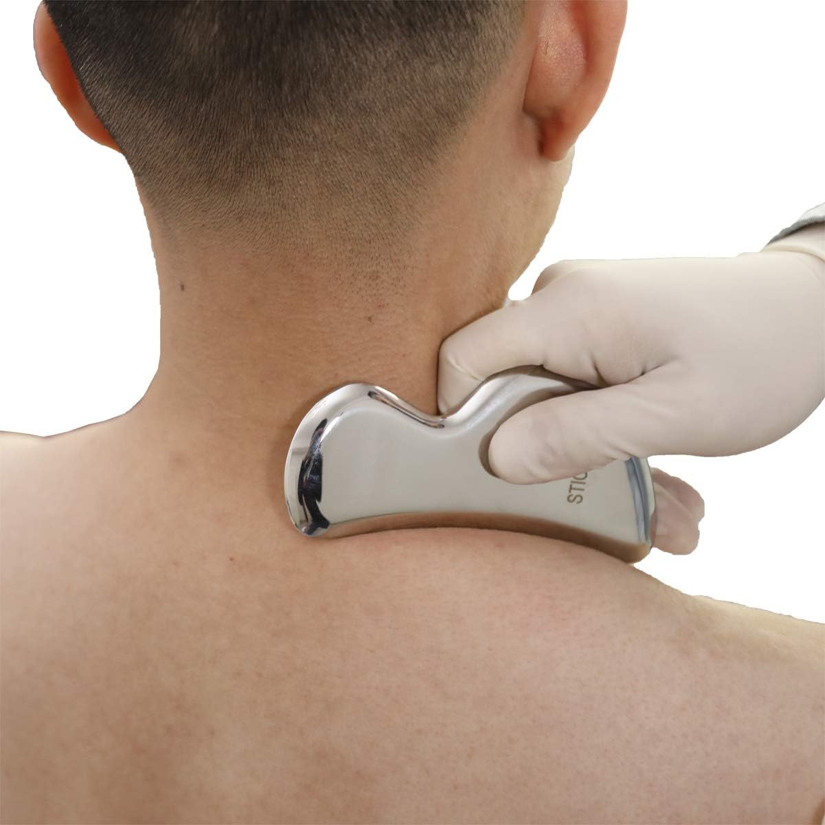 JustSun Gua Sha Stainless Steel Massage Instrument IASTM Tools for Soft Tissue Mobilization and Muscle Pain Reduction (Style 024)