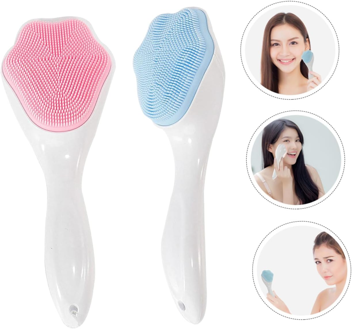 VICASKY 2Pezzi Scrubber per Siliconper Massaggio Della Strumento Manualper Esfoliazione e Detersione Facile per Tutti Tipi