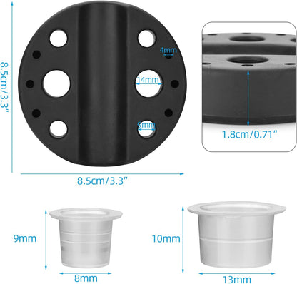 ATOMUS Black Tattoo Pen Stand Silicone Microblading Pigment Ink Cup Holder Makeup Tattoo Accessories Organiser Tattoo Tool Holder with 50pcs S M Pigment Cups