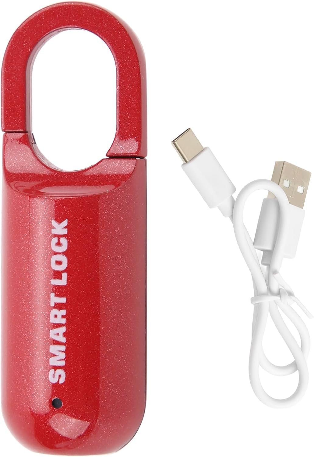 Blocco delle Impronte Digitali Antitheft Security USB Posta di Tiro Ricaricabile per la Custodia per Bagagli (BLACK) (rosso)