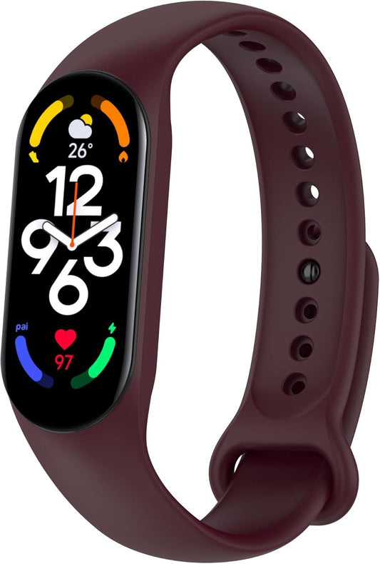 Fit for Mi Band 7 Bands for Women Men, Adjustable Soft Silicone Replacement Watch Bands Straps Wristbands Bracelet Accessories Fit for Xiaomi Mi Band 7/ Mi Band 6/5 NFC Fitness Tracker