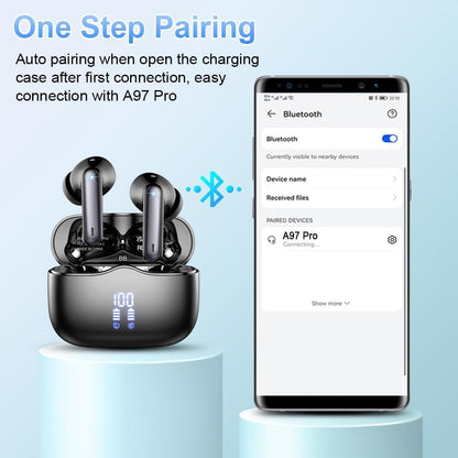 Wireless Earbuds, Bluetooth Ear Buds 5.3 Mini HiFi Stereo with 4 ENC Noise Cancelling Mics Wireless Headphones, in Ear Earphones 40H IP7 Waterproof, USB C, Bluetooth Earbuds for Sports, Gym, Workout