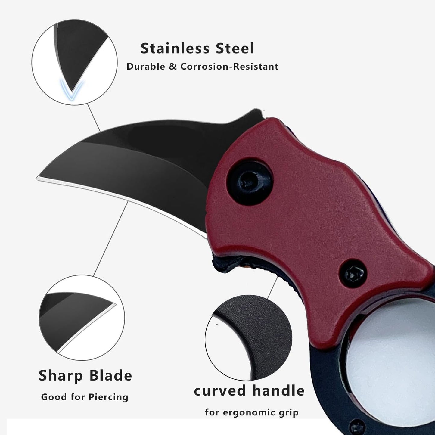 Mini Pocket Knife, Small Box Cutter and Safety Utility Knife with1.34inch Stainless Steel Blade, Portable Multitool Folding EDC Gadgets For Family, Ideal Every Day Carry, Red