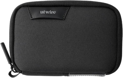 UT Wire Folio Mini Tech Gear Pouch with Label Identification for Travel, Gym, Work Organizer for Cables Chargers, Electronic Accessories, Black