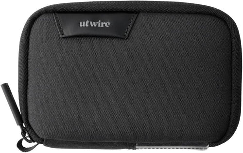 UT Wire Folio Mini Tech Gear Pouch with Label Identification for Travel, Gym, Work Organizer for Cables Chargers, Electronic Accessories, Black