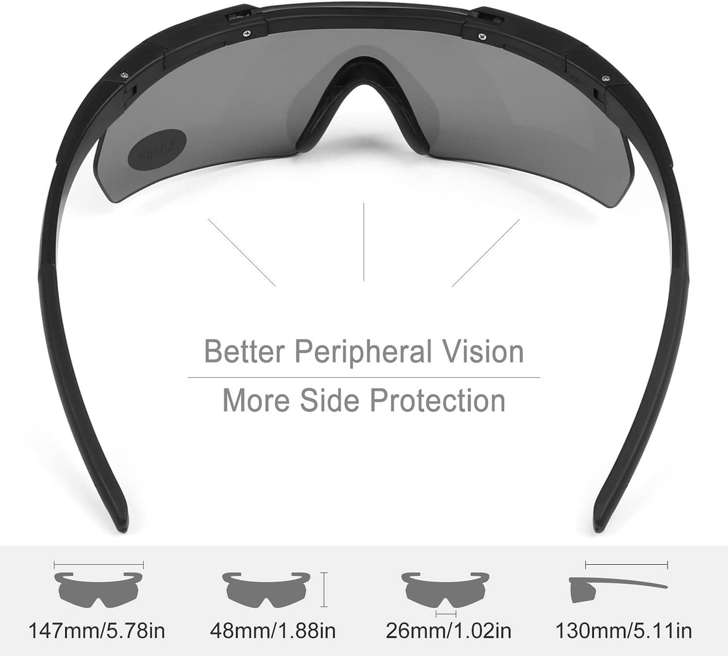 Xaegistac Tactical Shooting Glasses with 3 Interchangeable Lens High Impact Eye Protection