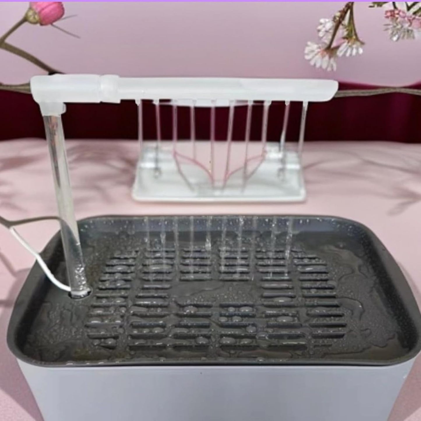 Parrot Bathtub, Automatic Bird Shower Station, Usb Powered Pet Bath Tub with Fountain Spray, Interactive Cage Bathing Toy for Small Medium Breeds, for Aviary, Garden, Outdoors
