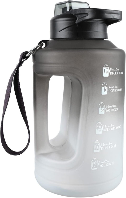 Large Capacity Water Bottle, 1500 ml Drinking Cup with Handle Plastic Drop Proof Sports Water Bottle Big Sports Capacity Drink Jug for Gym Travel Gradient Gray