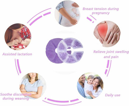 Roczential Breast Ice Pack, Hot and Cold Breast Therapy, for Breastfeeding, Pain After Breast Surgery, Nursing Pain Relief for Mastitis, Engorgement, Reusable, Freezable, Microwavable