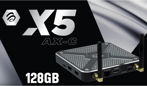 BuzzTV X5 AX-C 4K TV Box, 4GB DDR4 RAM, 128GB Expandable Storage, Dual-Band, V6 with Premium BT-400 Smart Remote Control