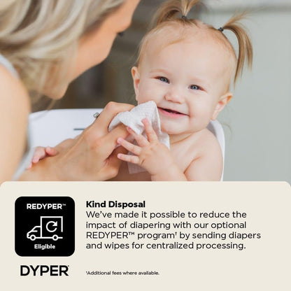 DYPER - 99% Water Based Baby Wipes 100% Made from Plant-Based* & Honest for Sensitive Skin, Fragrance & Plastic-Free - Unscented, Pack of 12 (720 Count)