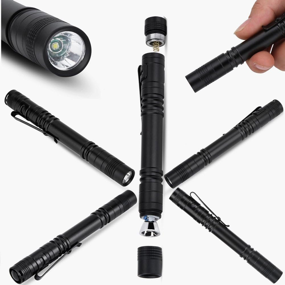 2pcs LED Pen Light Penlight, 500 Lumens Ultra Bright Mini Pocket Pen Light, Torch Flashlight with Clip for Medical Doctor Nurse Students Powered by 2 x AAA Battery